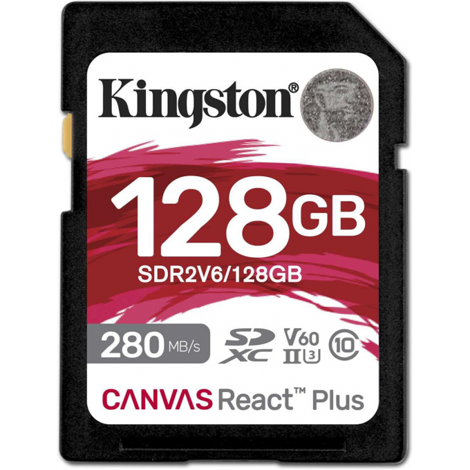 Карта памяти 128Gb SD KINGSTON CANVAS REACT PLUS () SDR2V6/128GB