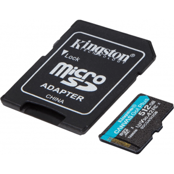 Карта памяти 512Gb MicroSD KINGSTON CANVAS GO! PLUS + SD адаптер (SDCG4/512GB)