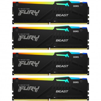 Оперативная память 128Gb DDR5 5200MHz KINGSTON FURY BEAST BLACK RGB (KF552C40BBAK4-128) (4x32Gb KIT)