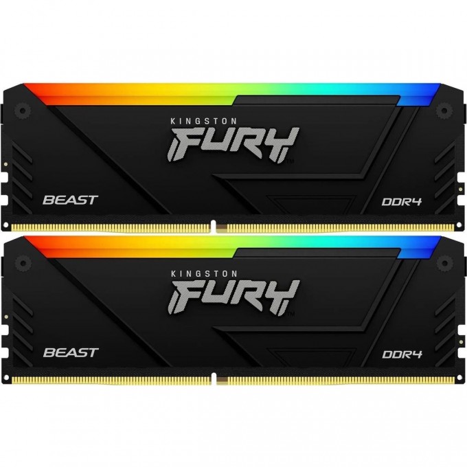 Оперативная память 16Gb DDR4 2666MHz KINGSTON FURY BEAST RGB () (2x8Gb KIT) KF426C16BB2AK2/16