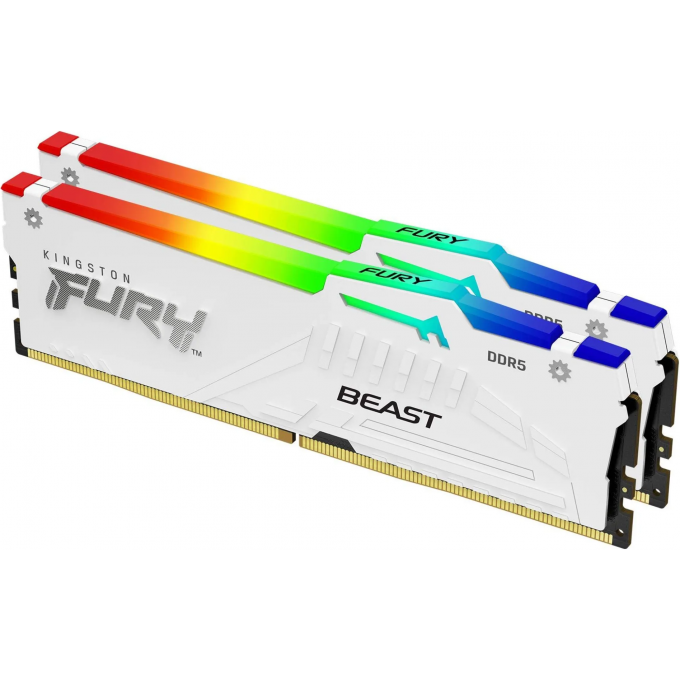 Память оперативная KINGSTON FURY BEAST WHITE RGB EXPO 32GB 6000MT/s DDR5 CL30 DIMM (Kit of 2) KF560C30BWEAK2-32