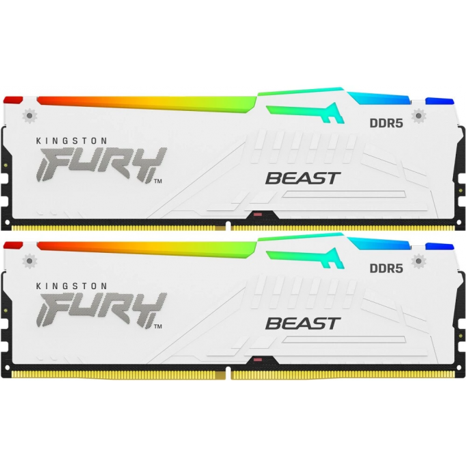 Память оперативная KINGSTON FURY BEAST WHITE RGB EXPO 32GB 6000MT/s DDR5 CL36 DIMM (Kit of 2) KF560C36BWE2AK2-32