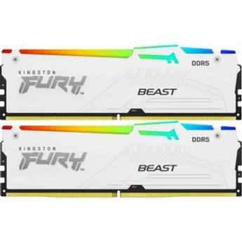 Память оперативная KINGSTON FURY BEAST WHITE RGB EXPO 64GB 6000MT/s DDR5 CL30 DIMM
