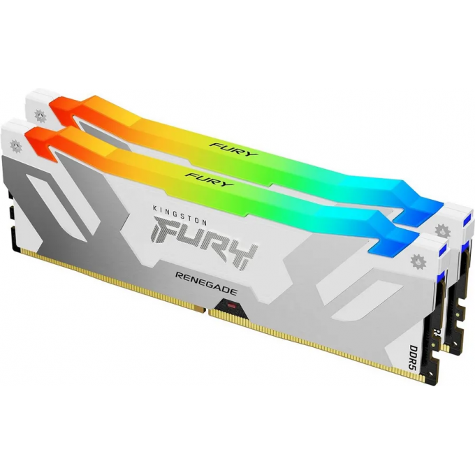 Память оперативная KINGSTON FURY RENEGADE RGB WHITE XMP 64GB 6400MT/s DDR5 CL32 DIMM KF564C32RWAK2-64