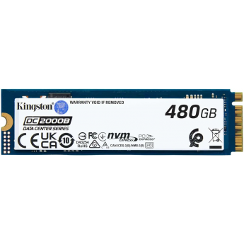 Твердотельный накопитель KINGSTON SSD DC2000B 480GB, M.2 22x80mm, NVMe, PCIe Gen 4x4, 3D TLC, R/W 7000/800MB/s, IOPs 530 000/32 000, TBW 350, DWPD 0.4
