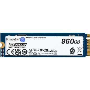 Твердотельный накопитель KINGSTON SSD DC2000B 960GB, M.2 22x80mm, NVMe, PCIe Gen 4x4, 3D TLC, R/W 7000/1300MB/s, IOPs 540 000/47 000, TBW 700, DWPD 0.4 (12 мес)